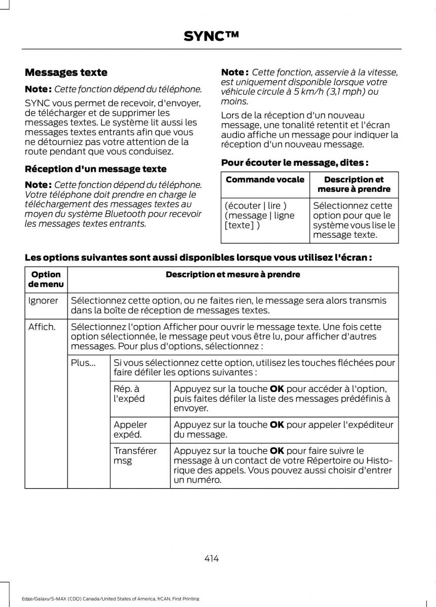 Forde Edge II manuel du proprietaire / page 417