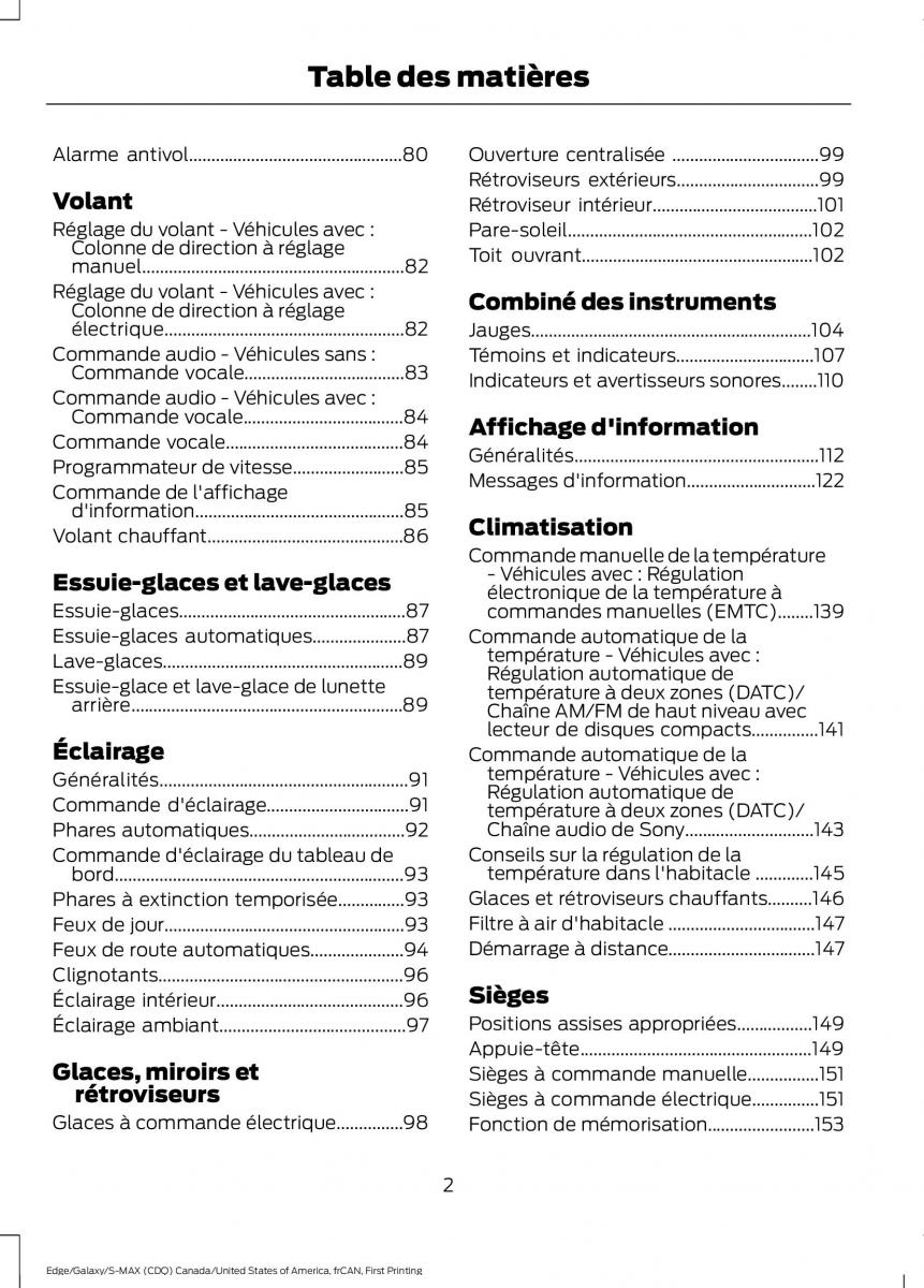 Forde Edge II manuel du proprietaire / page 5