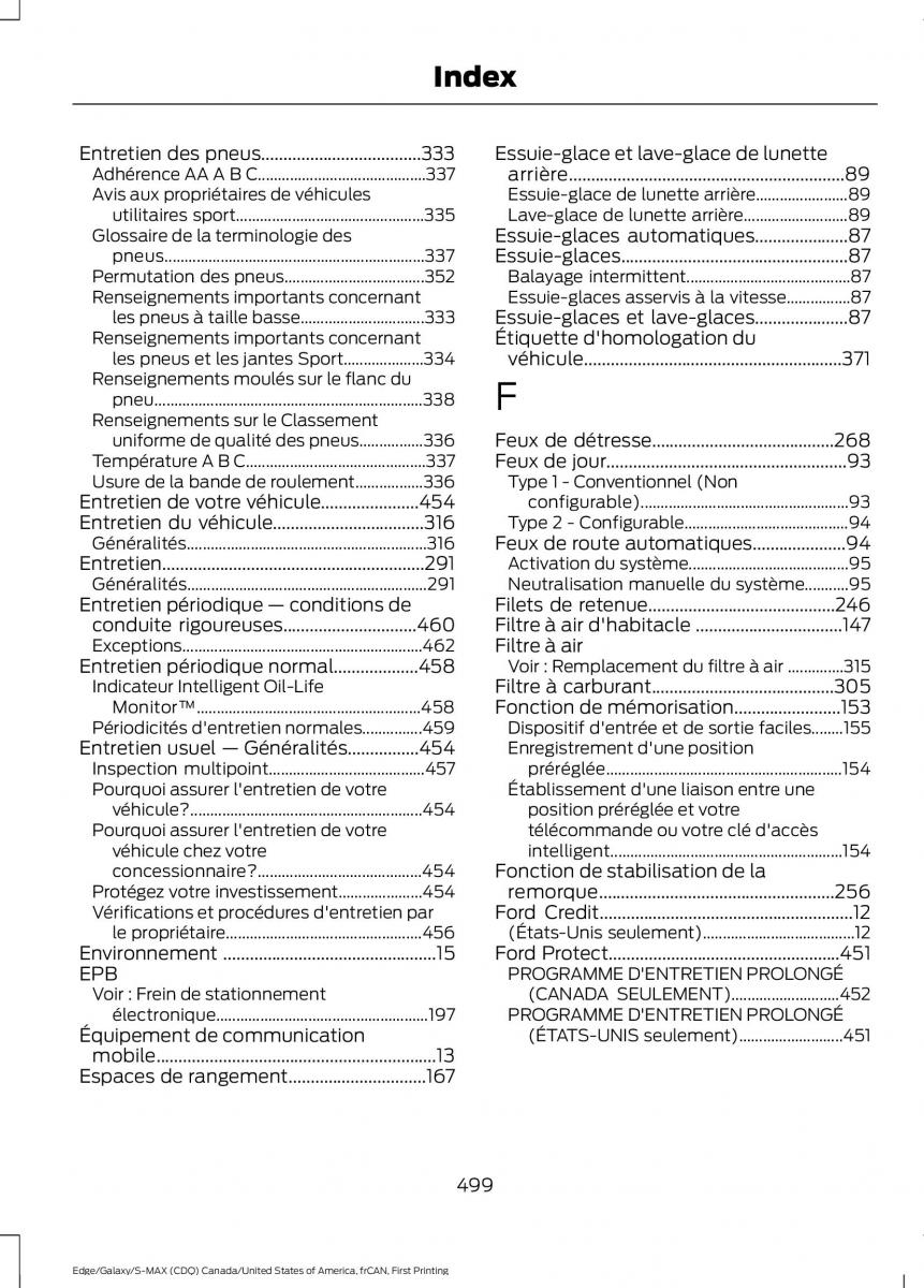 Forde Edge II manuel du proprietaire / page 502