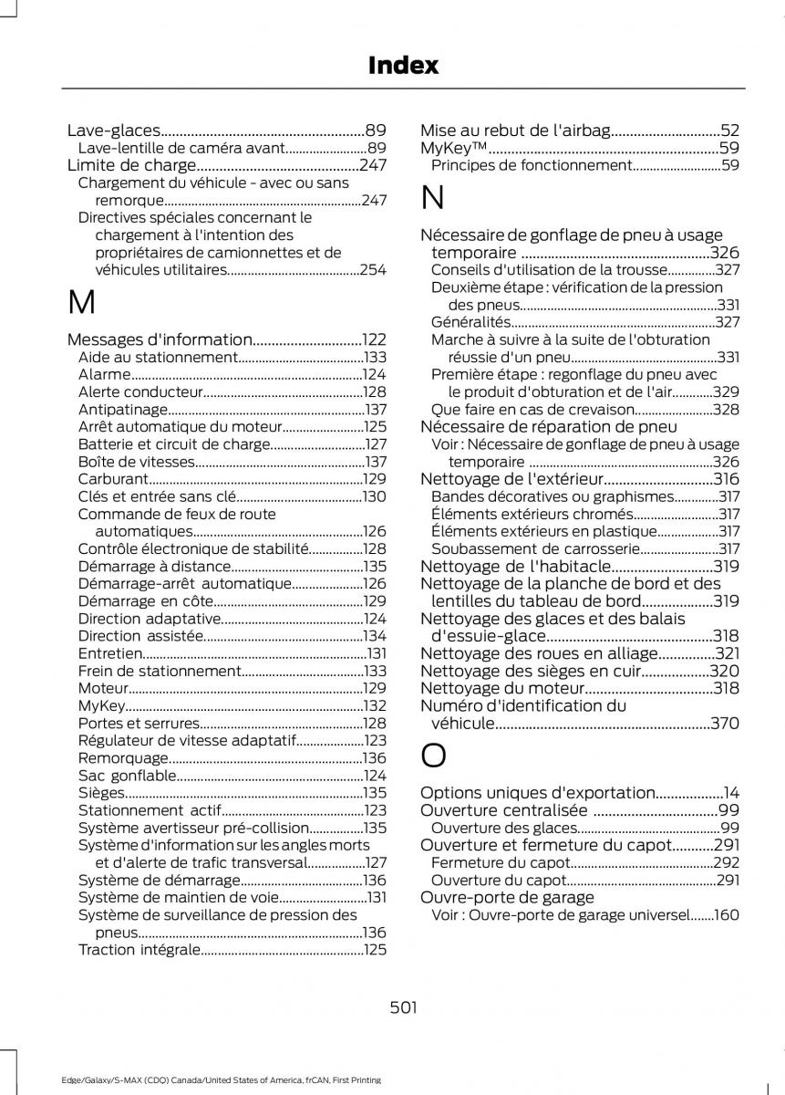 Forde Edge II manuel du proprietaire / page 504