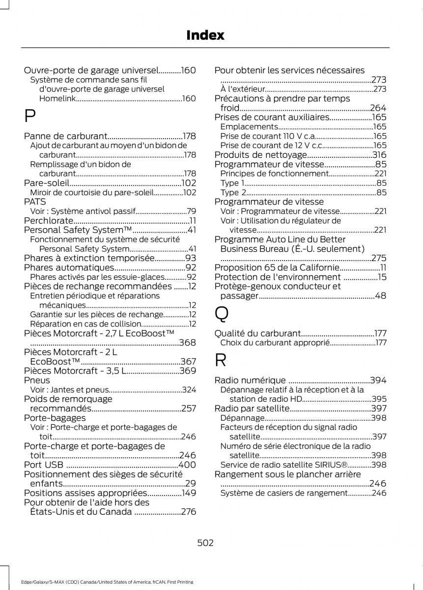 Forde Edge II manuel du proprietaire / page 505