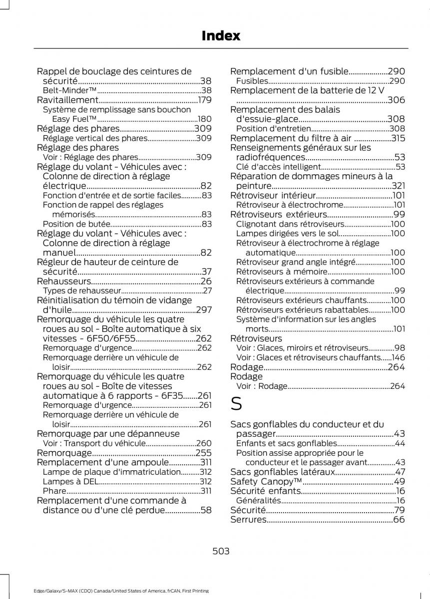 Forde Edge II manuel du proprietaire / page 506