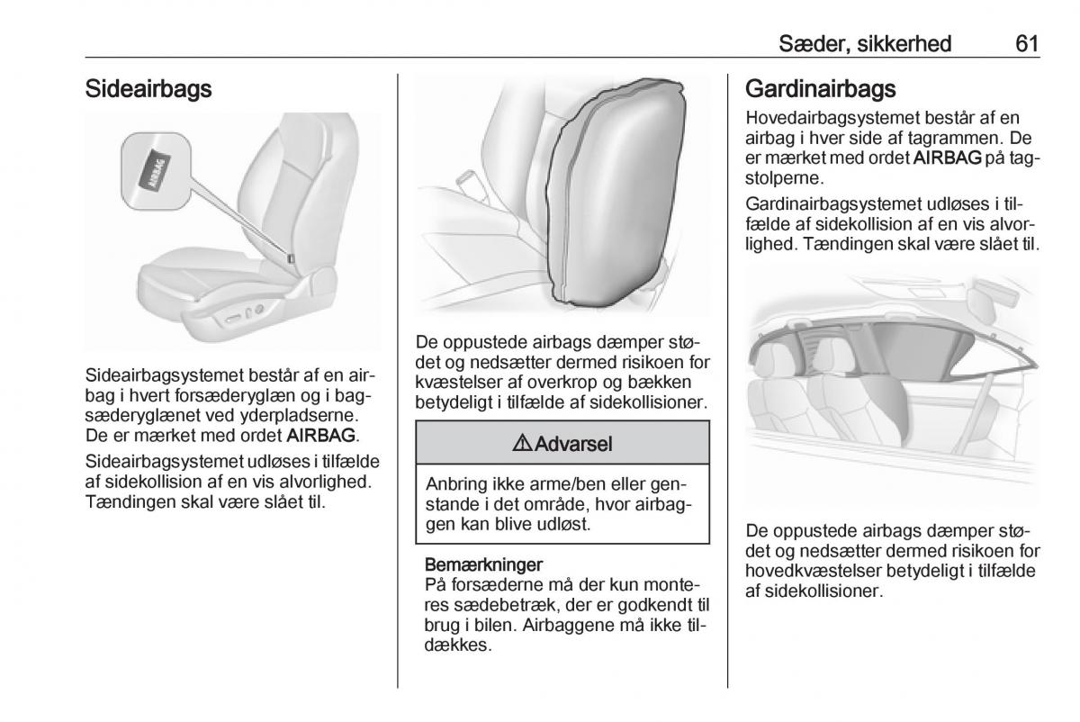 Opel Insignia A Bilens instruktionsbog / page 63