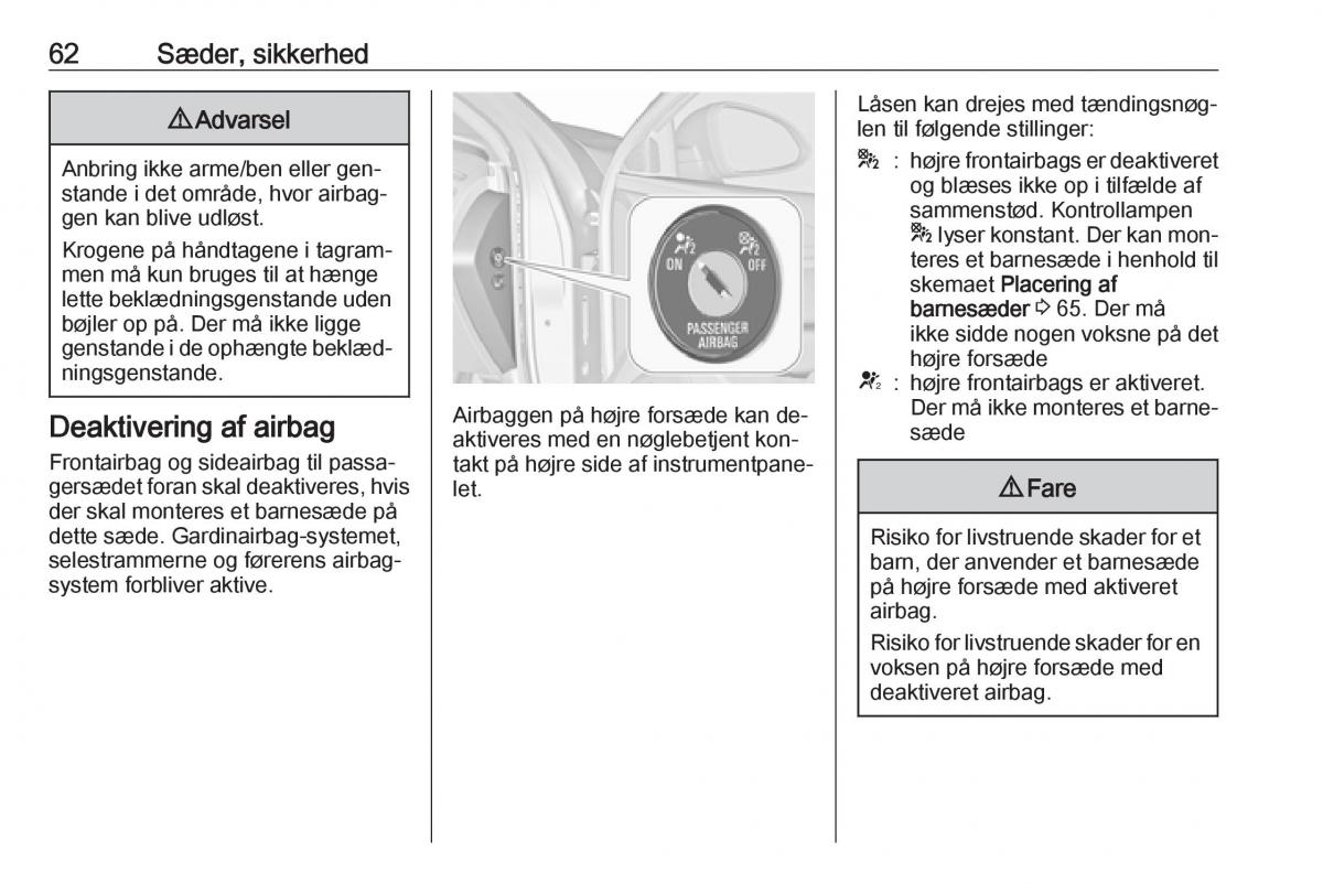 Opel Insignia A Bilens instruktionsbog / page 64