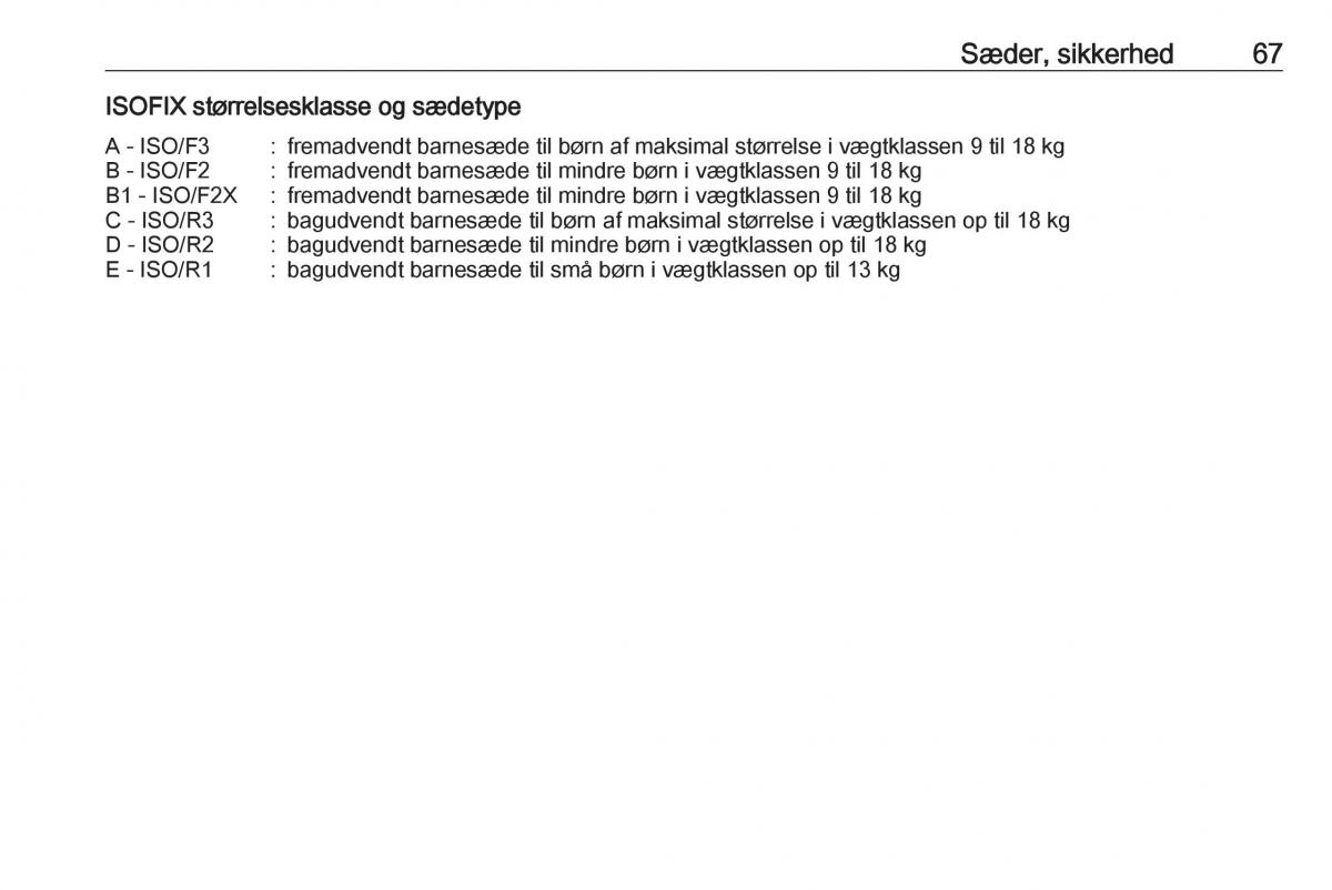 Opel Insignia A Bilens instruktionsbog / page 69