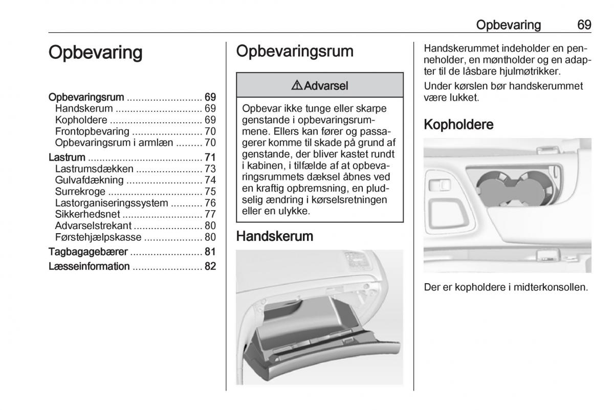 Opel Insignia A Bilens instruktionsbog / page 71