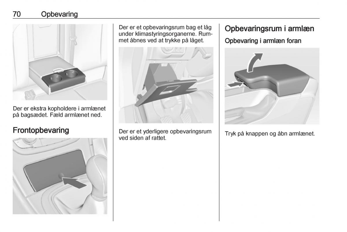 Opel Insignia A Bilens instruktionsbog / page 72