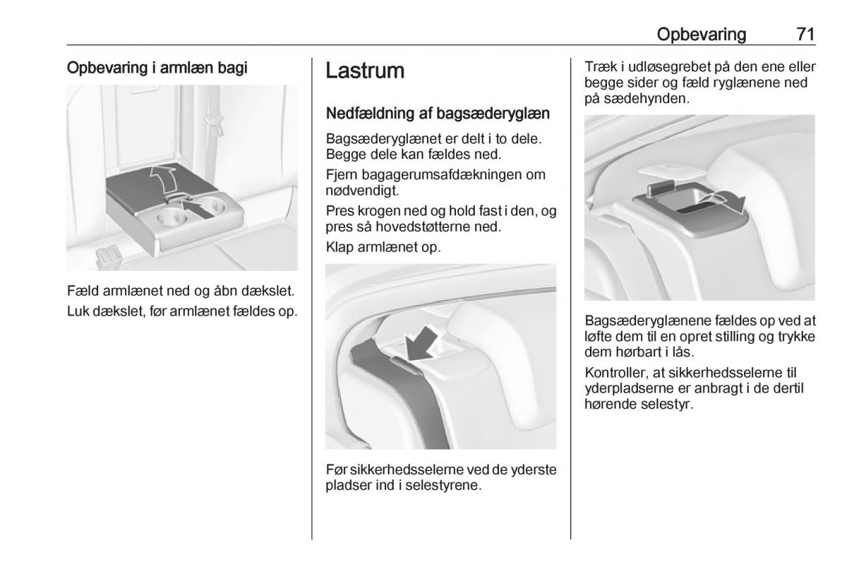 Opel Insignia A Bilens instruktionsbog / page 73