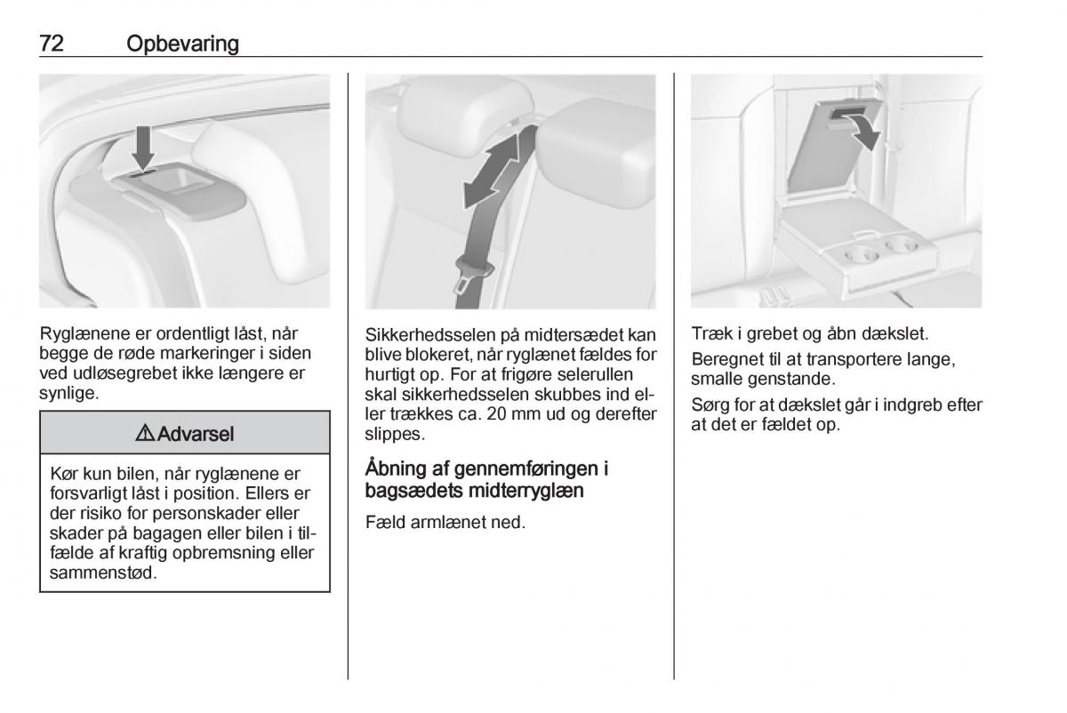 Opel Insignia A Bilens instruktionsbog / page 74