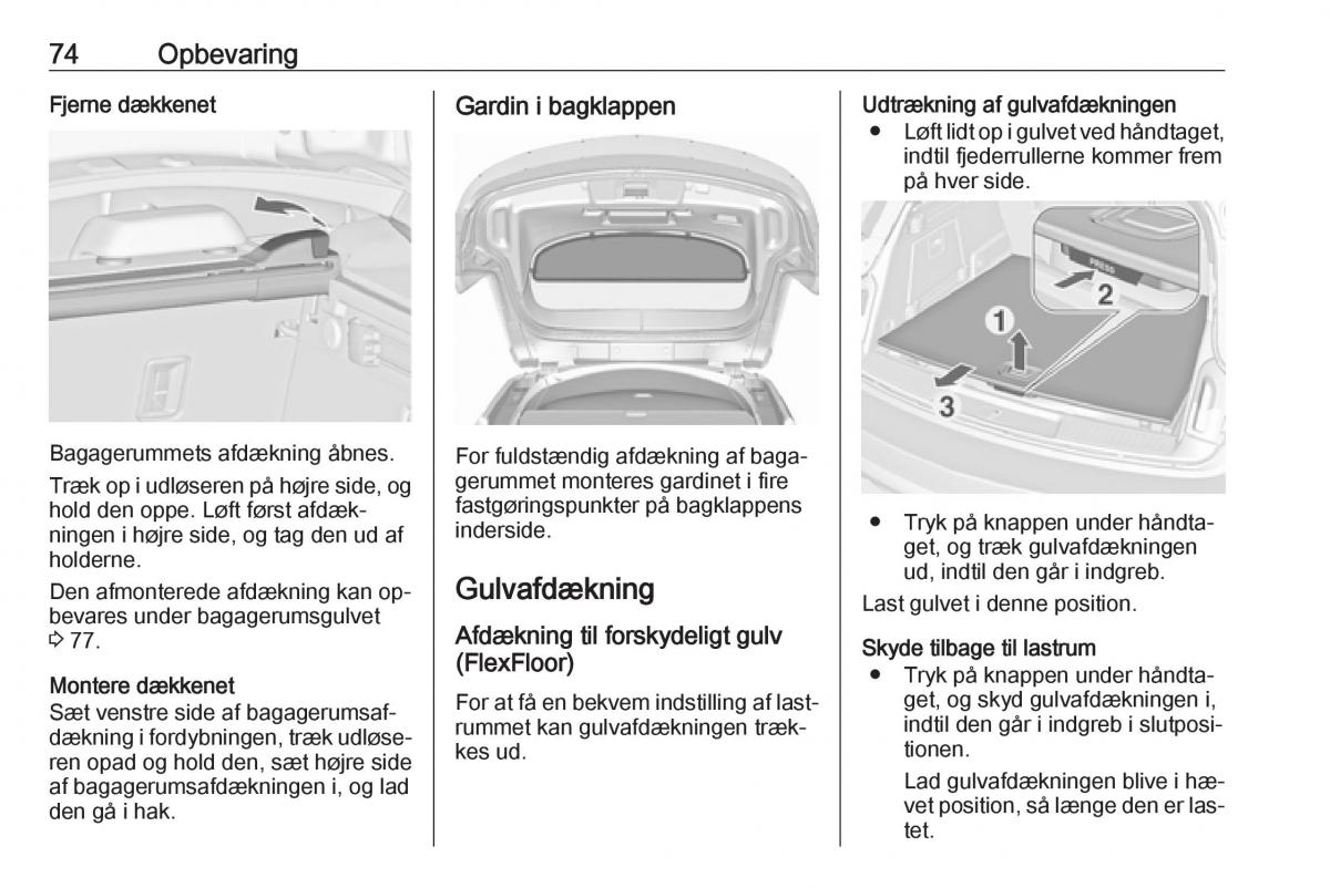 Opel Insignia A Bilens instruktionsbog / page 76