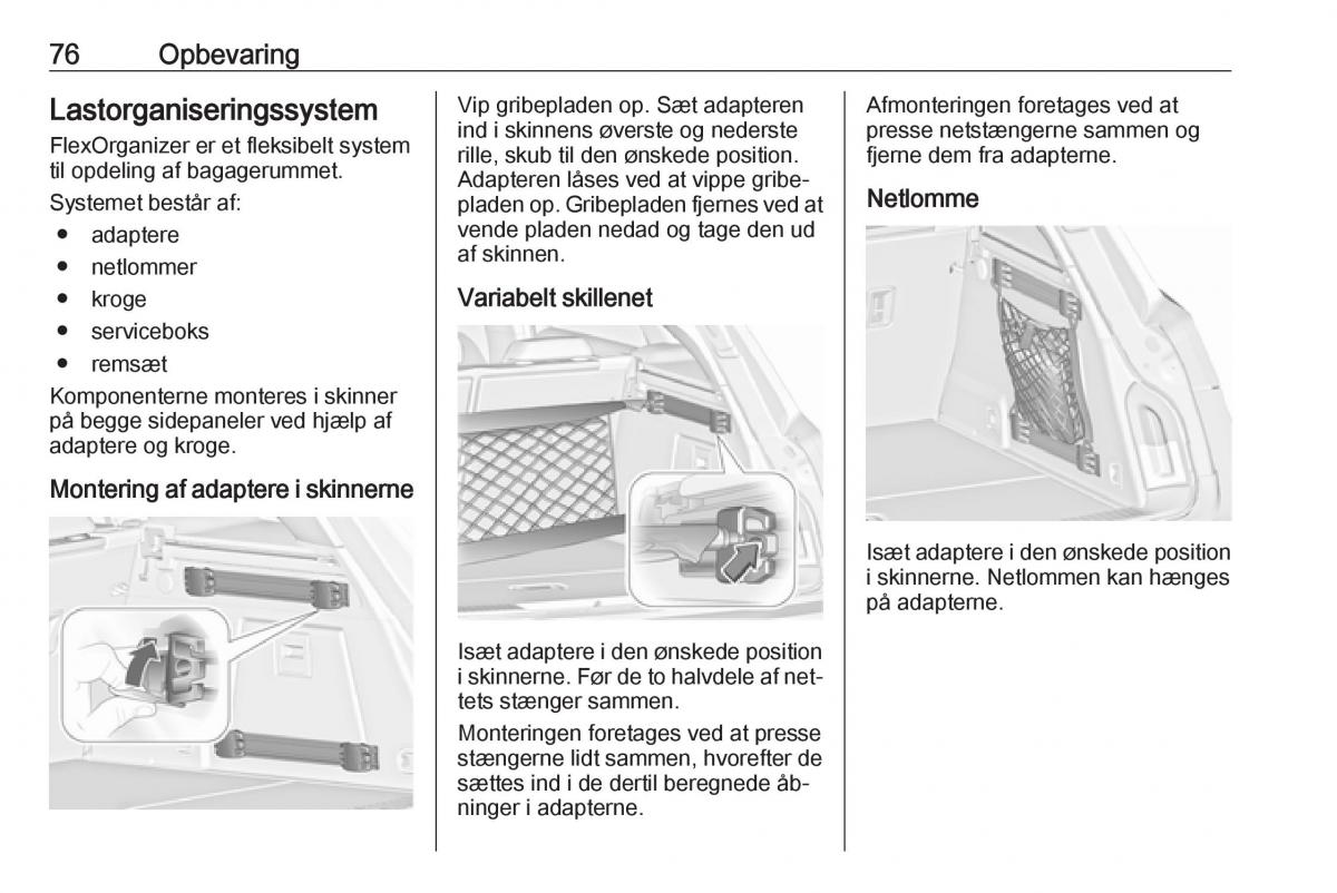 Opel Insignia A Bilens instruktionsbog / page 78