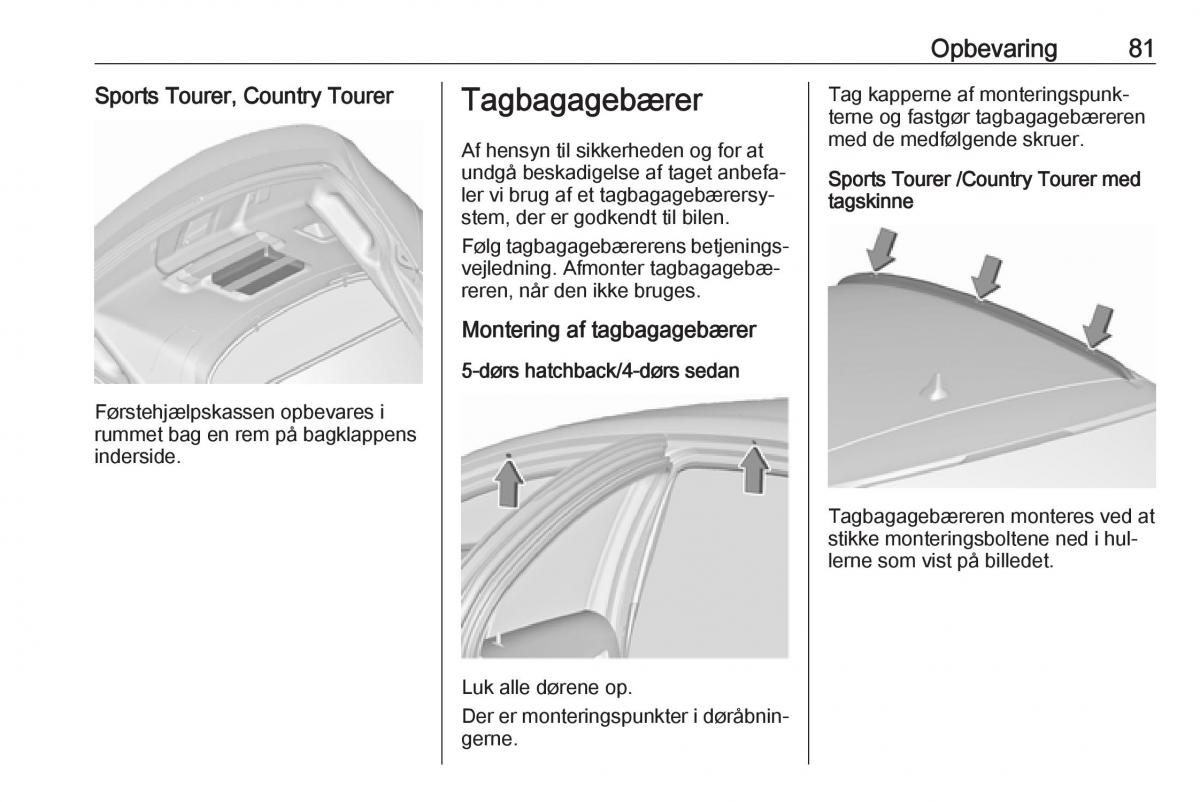 Opel Insignia A Bilens instruktionsbog / page 83