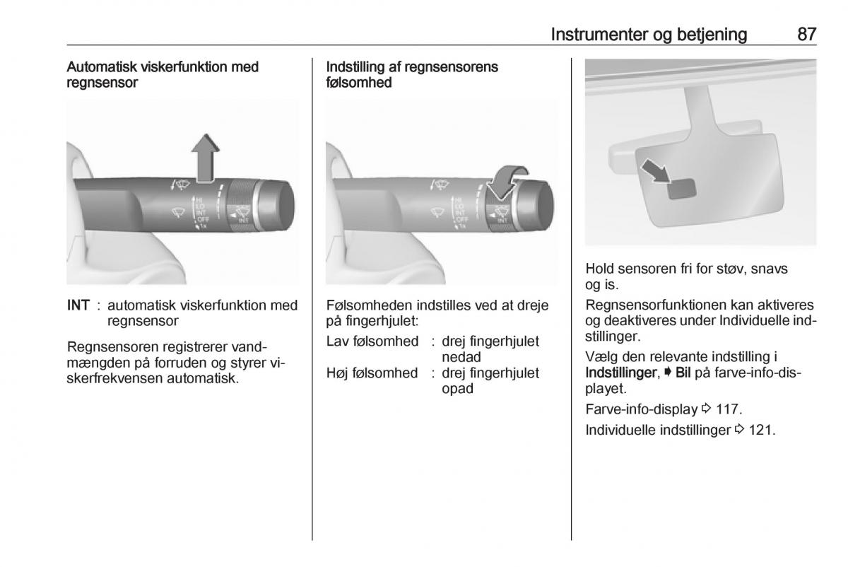 Opel Insignia A Bilens instruktionsbog / page 89