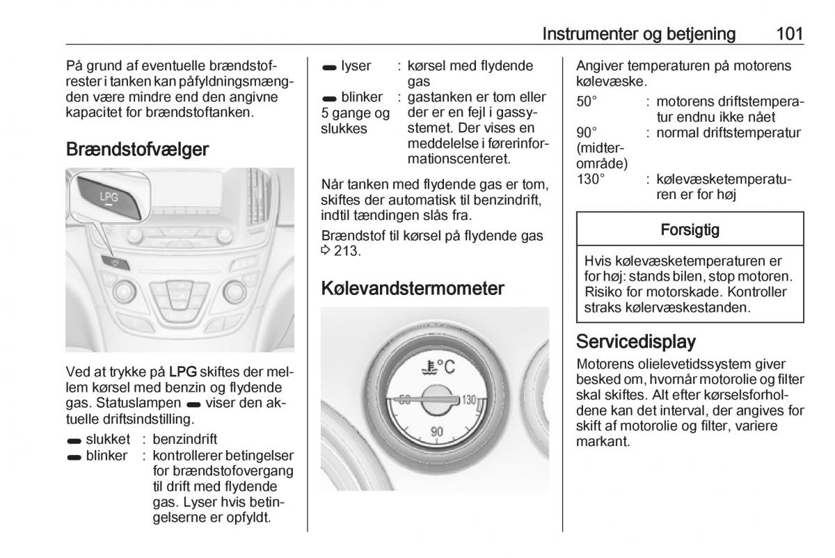 Opel Insignia A Bilens instruktionsbog / page 103