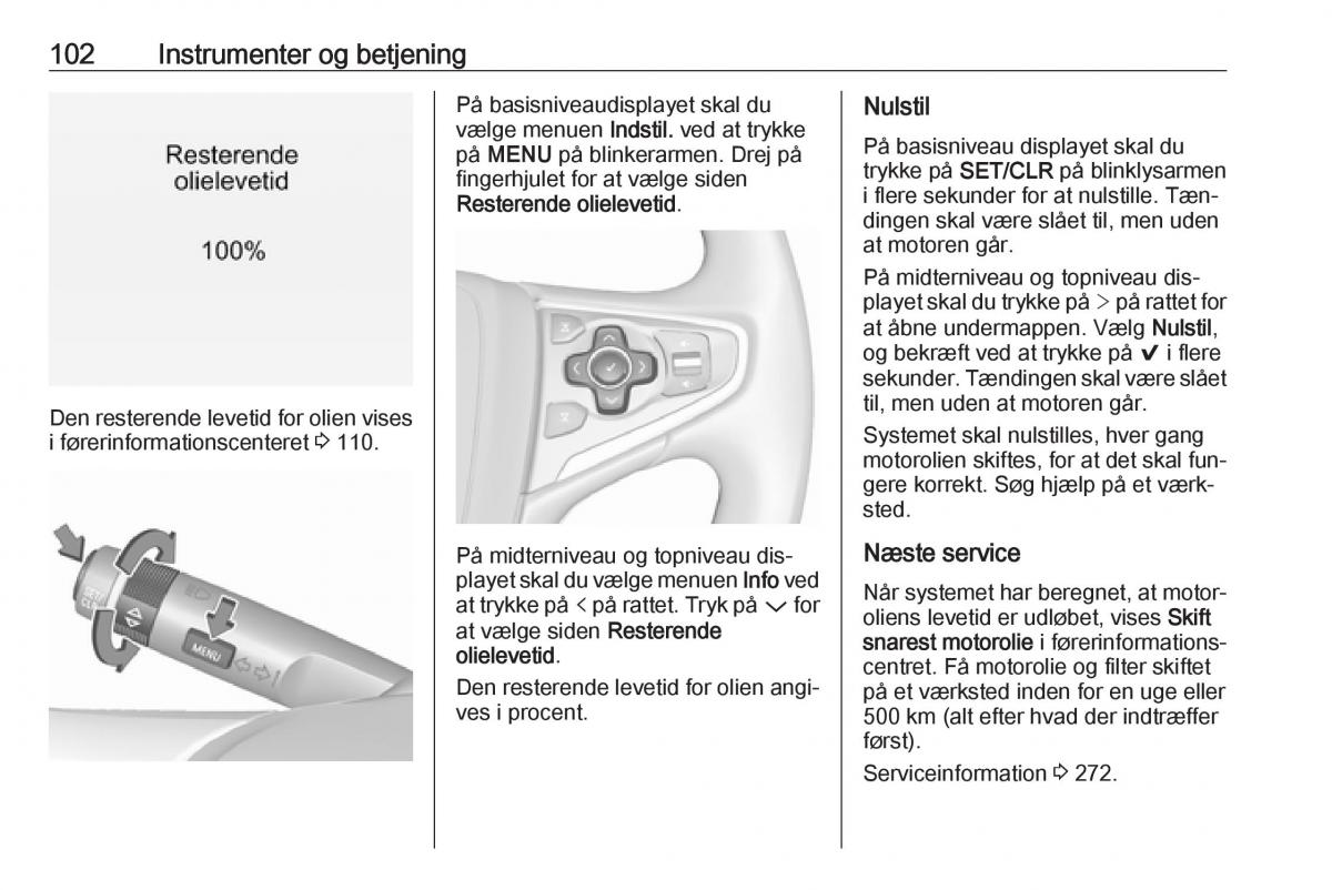 Opel Insignia A Bilens instruktionsbog / page 104