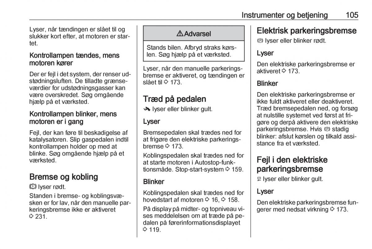 Opel Insignia A Bilens instruktionsbog / page 107