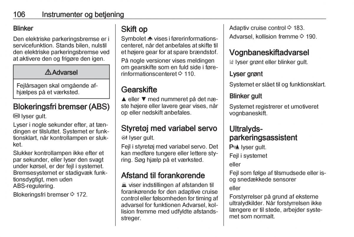 Opel Insignia A Bilens instruktionsbog / page 108