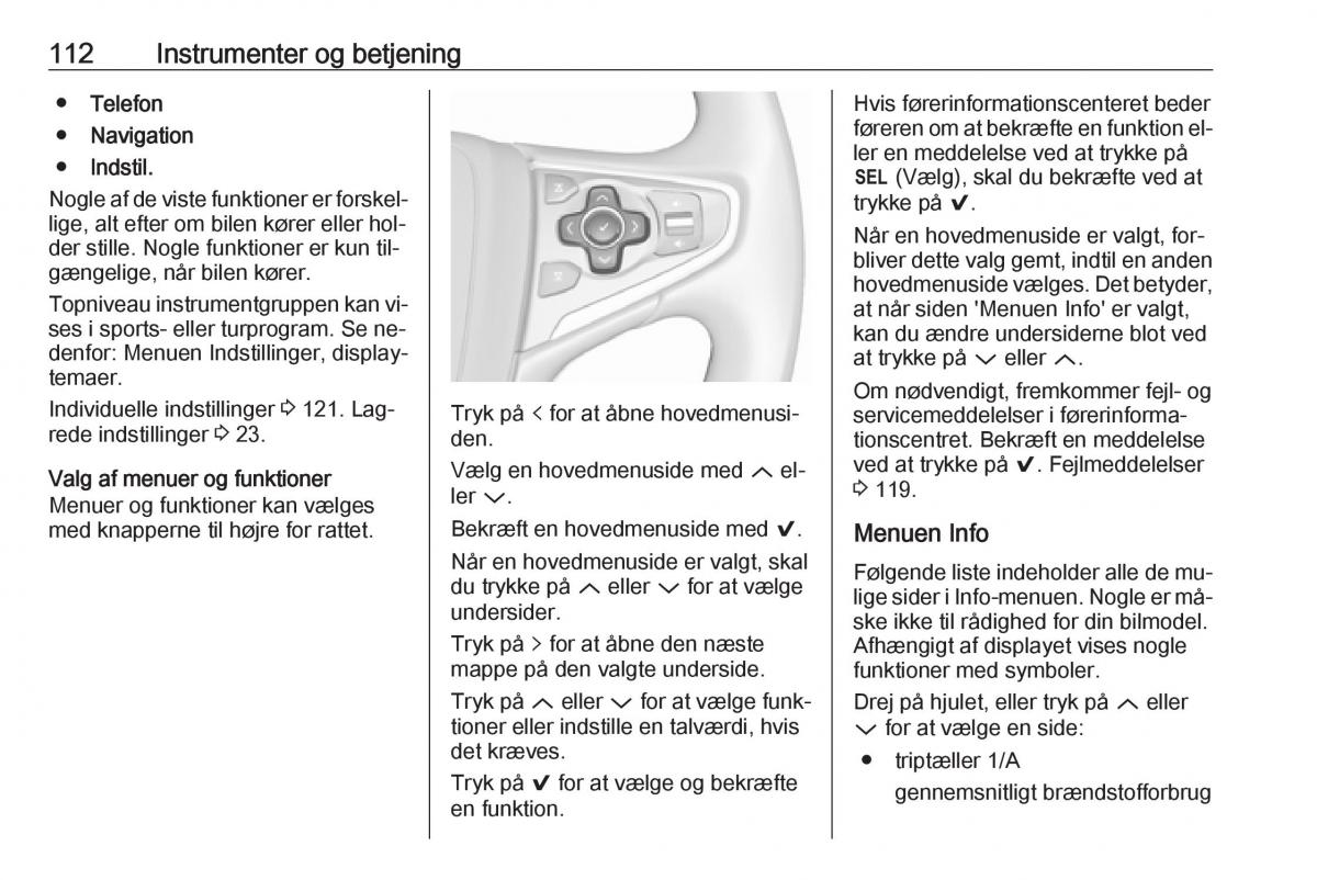 Opel Insignia A Bilens instruktionsbog / page 114