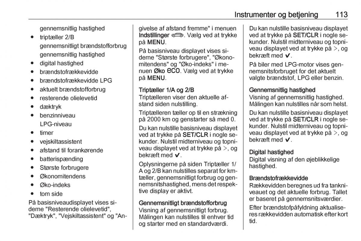 Opel Insignia A Bilens instruktionsbog / page 115