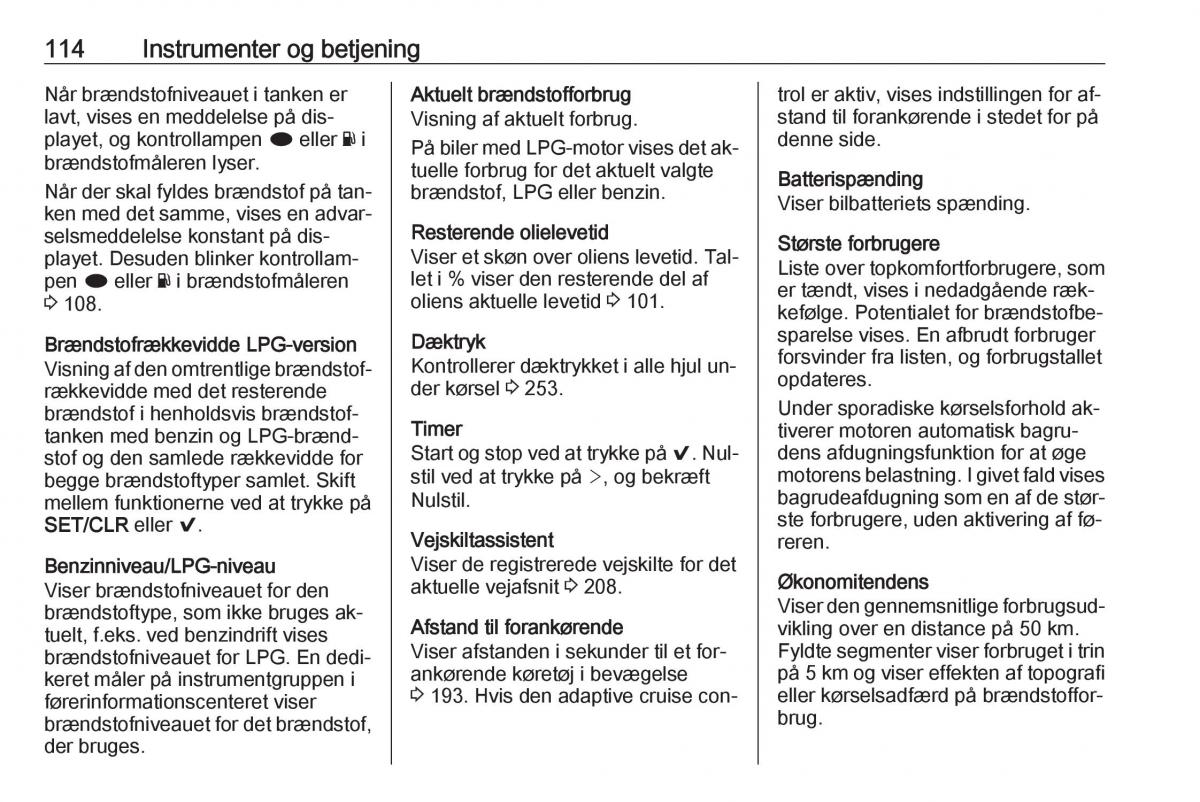 Opel Insignia A Bilens instruktionsbog / page 116