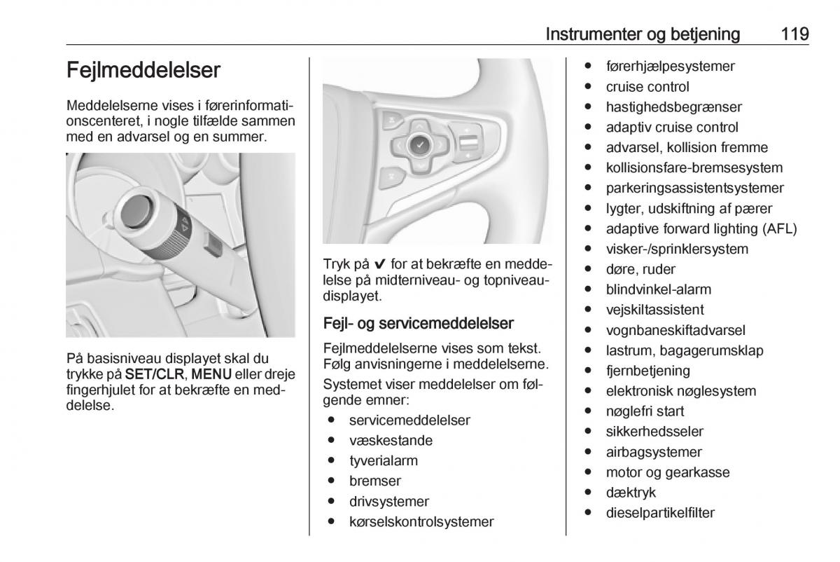 Opel Insignia A Bilens instruktionsbog / page 121