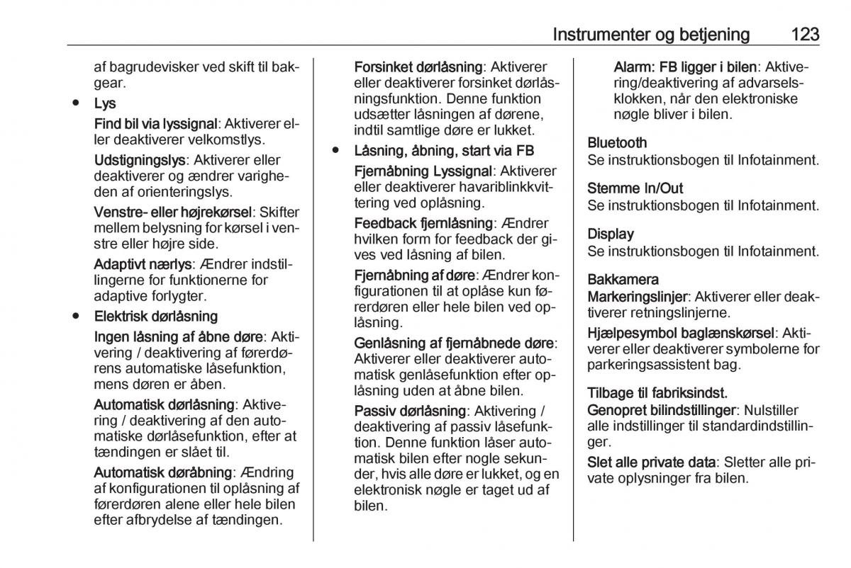 Opel Insignia A Bilens instruktionsbog / page 125