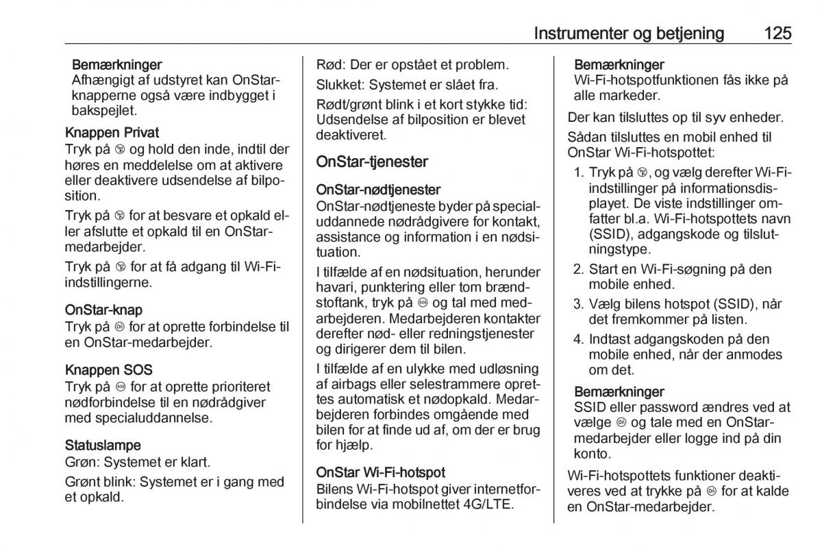 Opel Insignia A Bilens instruktionsbog / page 127