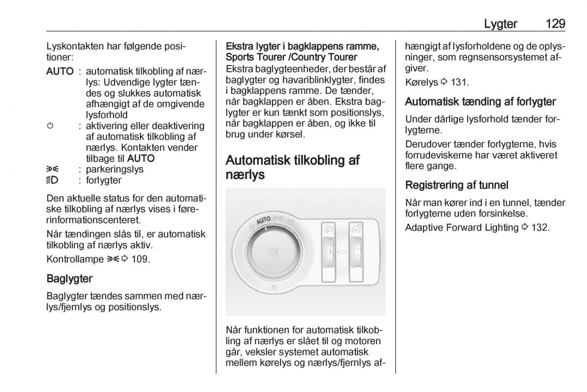 Opel Insignia A Bilens instruktionsbog / page 131