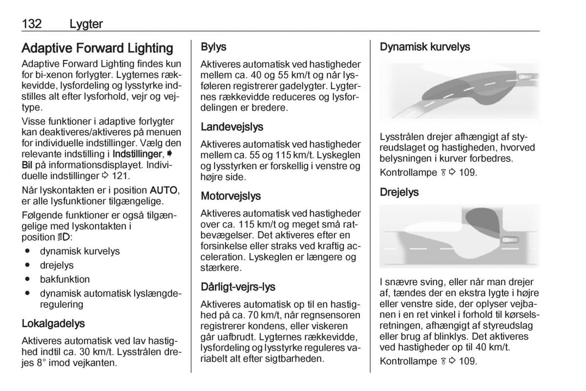 Opel Insignia A Bilens instruktionsbog / page 134