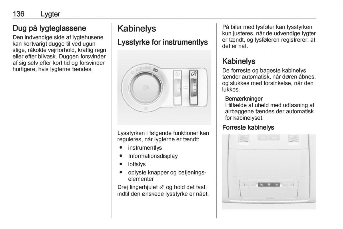 Opel Insignia A Bilens instruktionsbog / page 138