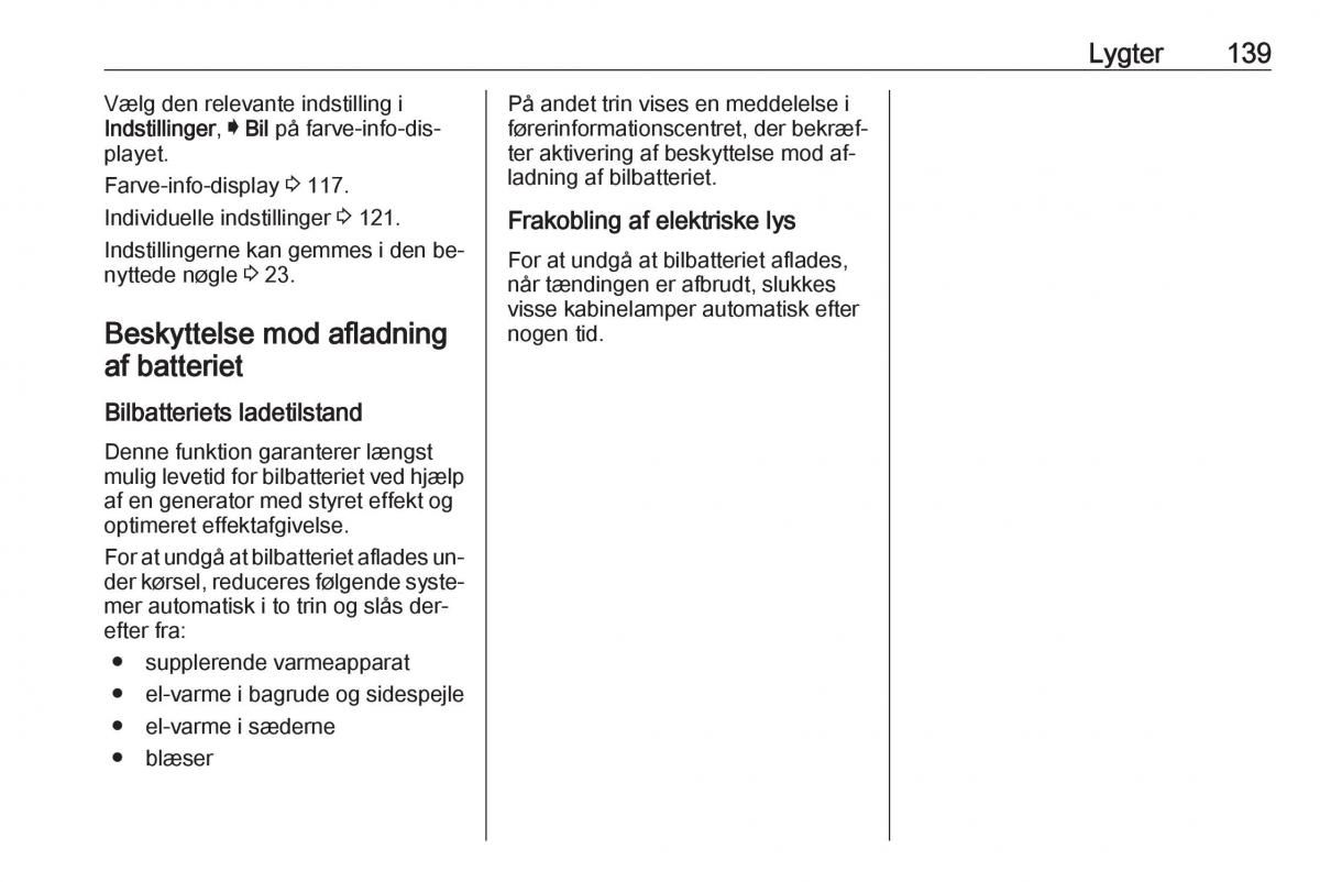 Opel Insignia A Bilens instruktionsbog / page 141