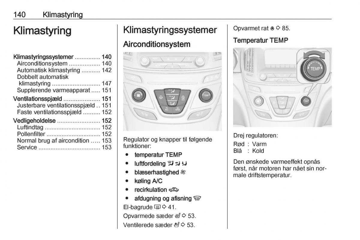 Opel Insignia A Bilens instruktionsbog / page 142