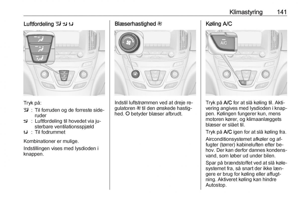 Opel Insignia A Bilens instruktionsbog / page 143