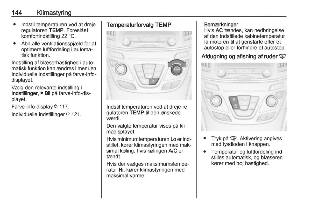 Opel Insignia A Bilens instruktionsbog / page 146