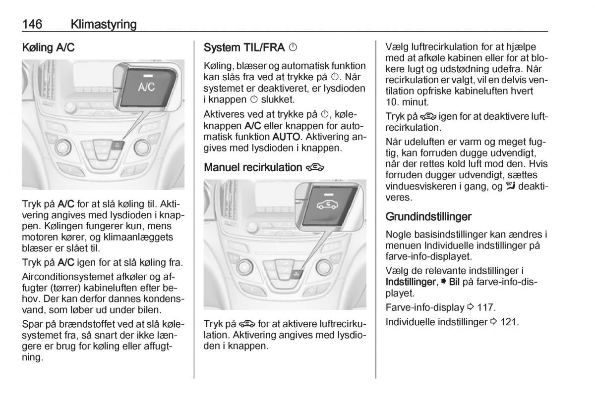 Opel Insignia A Bilens instruktionsbog / page 148