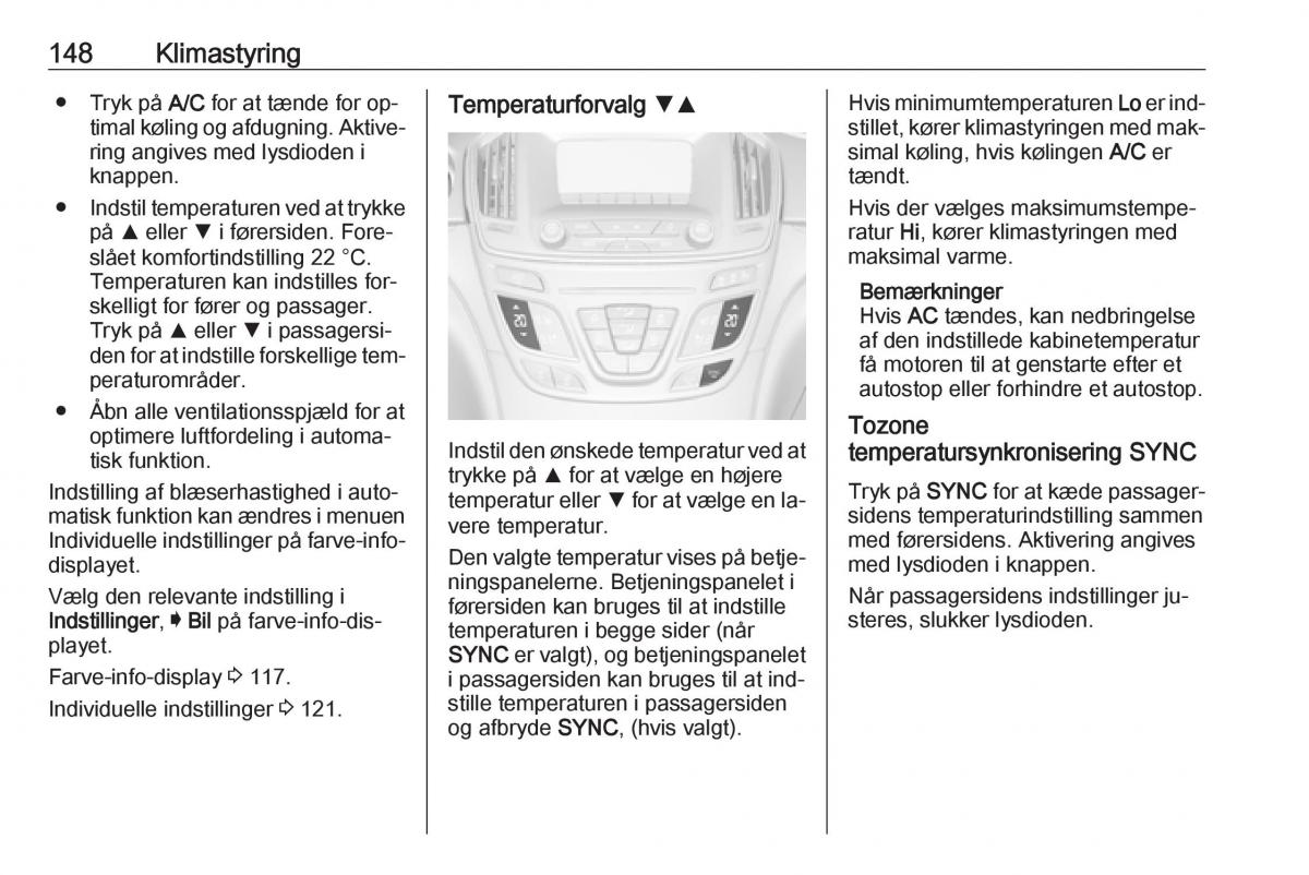 Opel Insignia A Bilens instruktionsbog / page 150