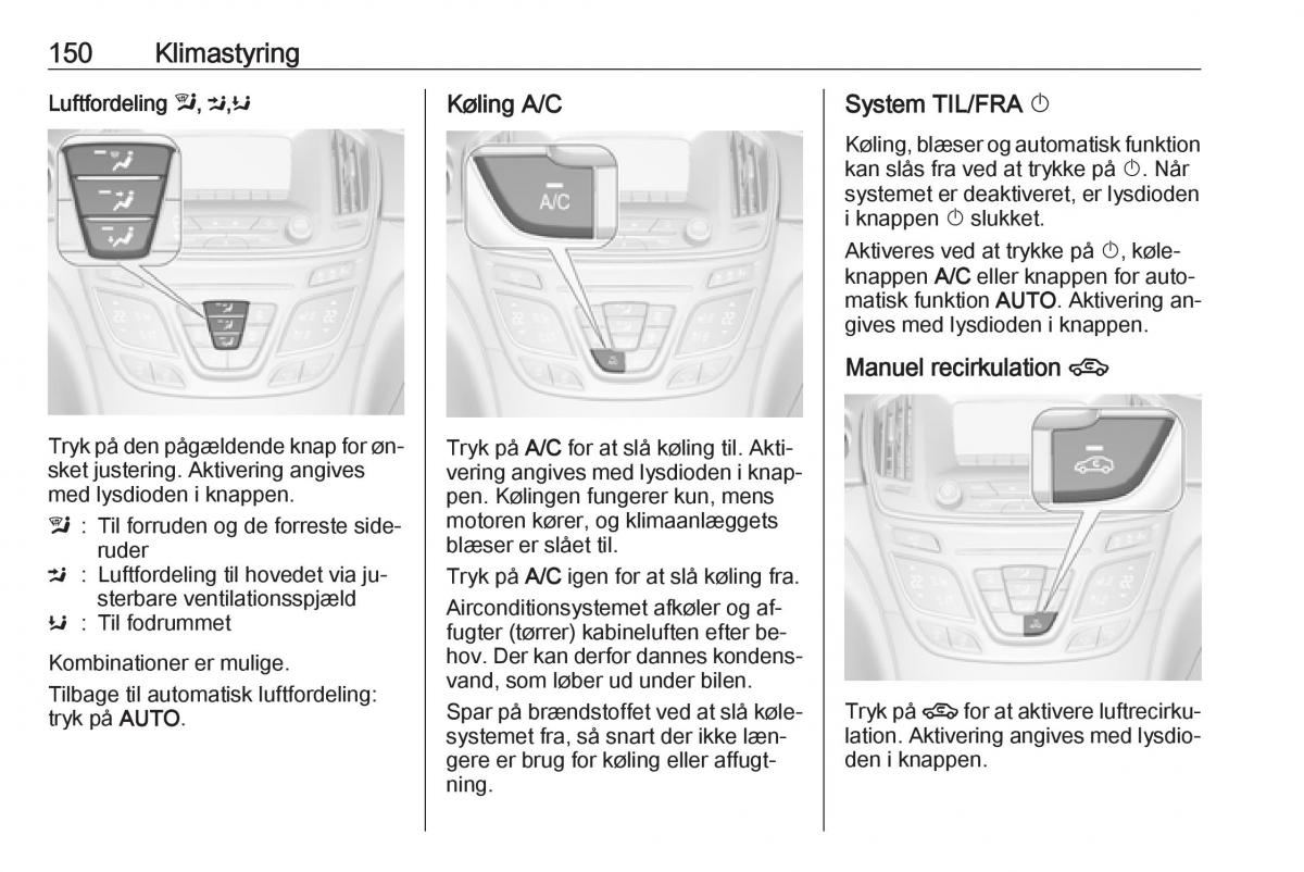 Opel Insignia A Bilens instruktionsbog / page 152