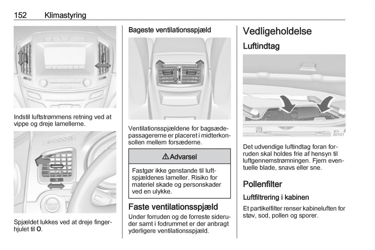 Opel Insignia A Bilens instruktionsbog / page 154