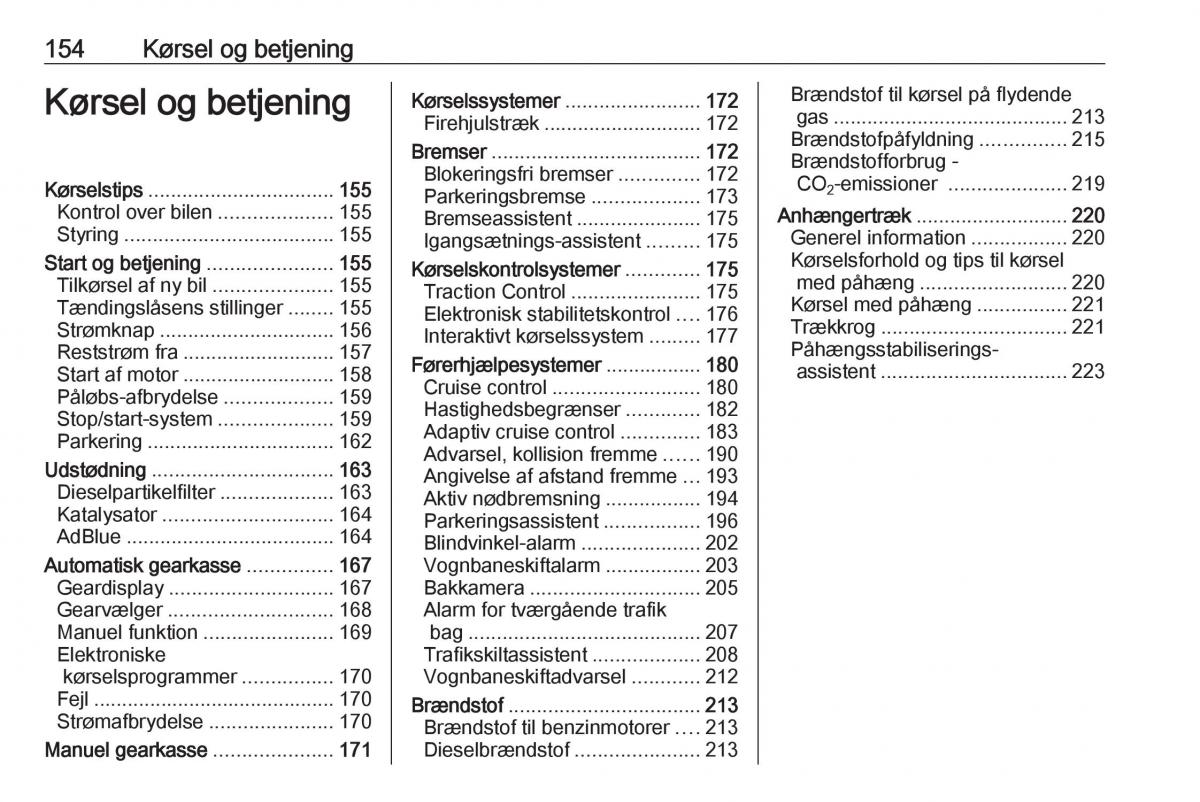 Opel Insignia A Bilens instruktionsbog / page 156