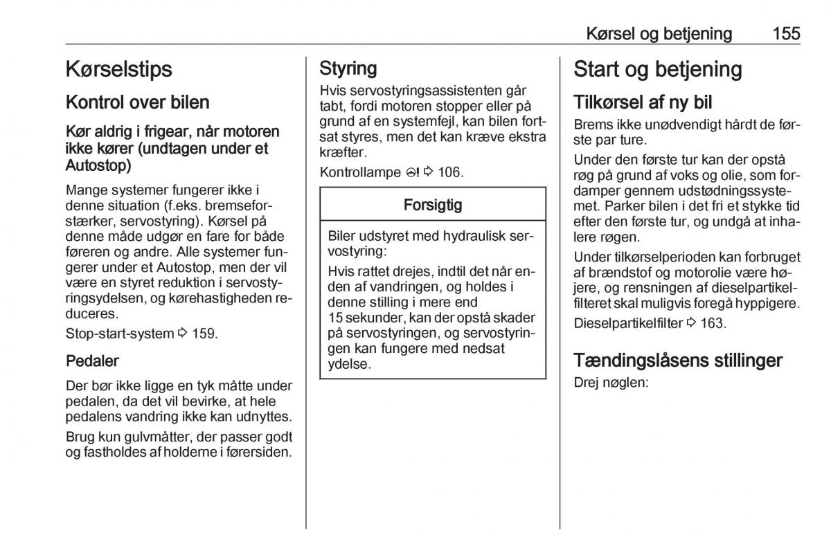 Opel Insignia A Bilens instruktionsbog / page 157