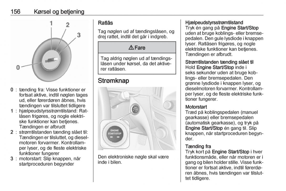 Opel Insignia A Bilens instruktionsbog / page 158