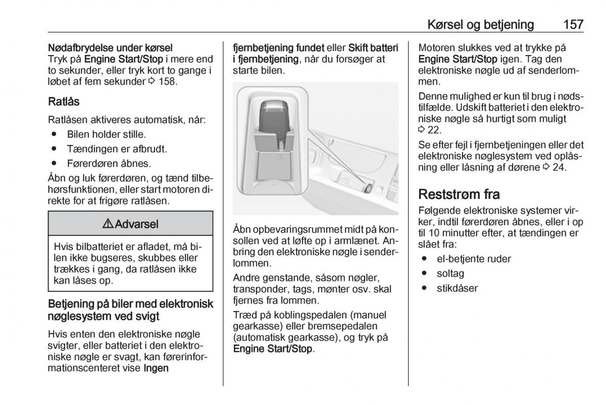 Opel Insignia A Bilens instruktionsbog / page 159