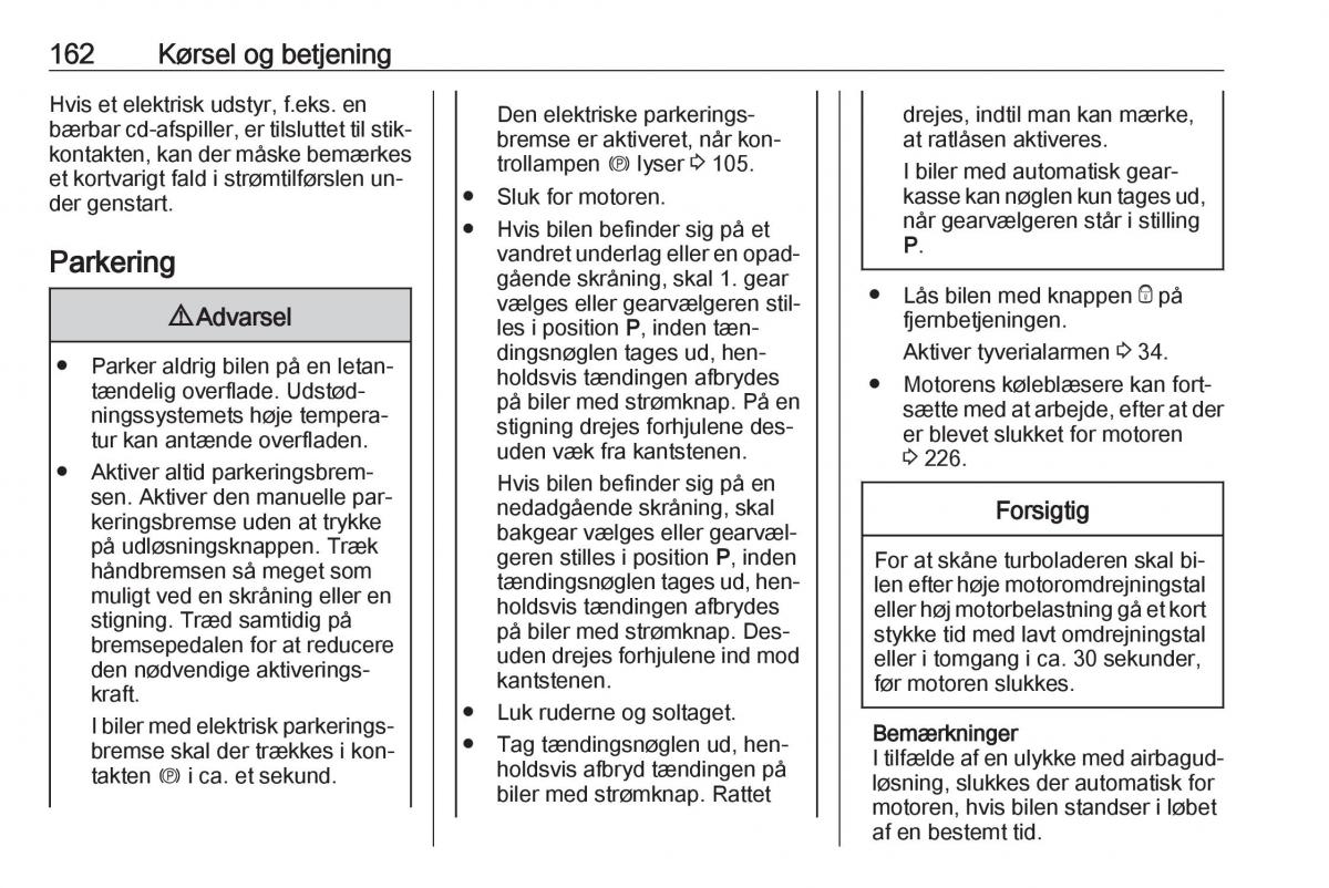 Opel Insignia A Bilens instruktionsbog / page 164