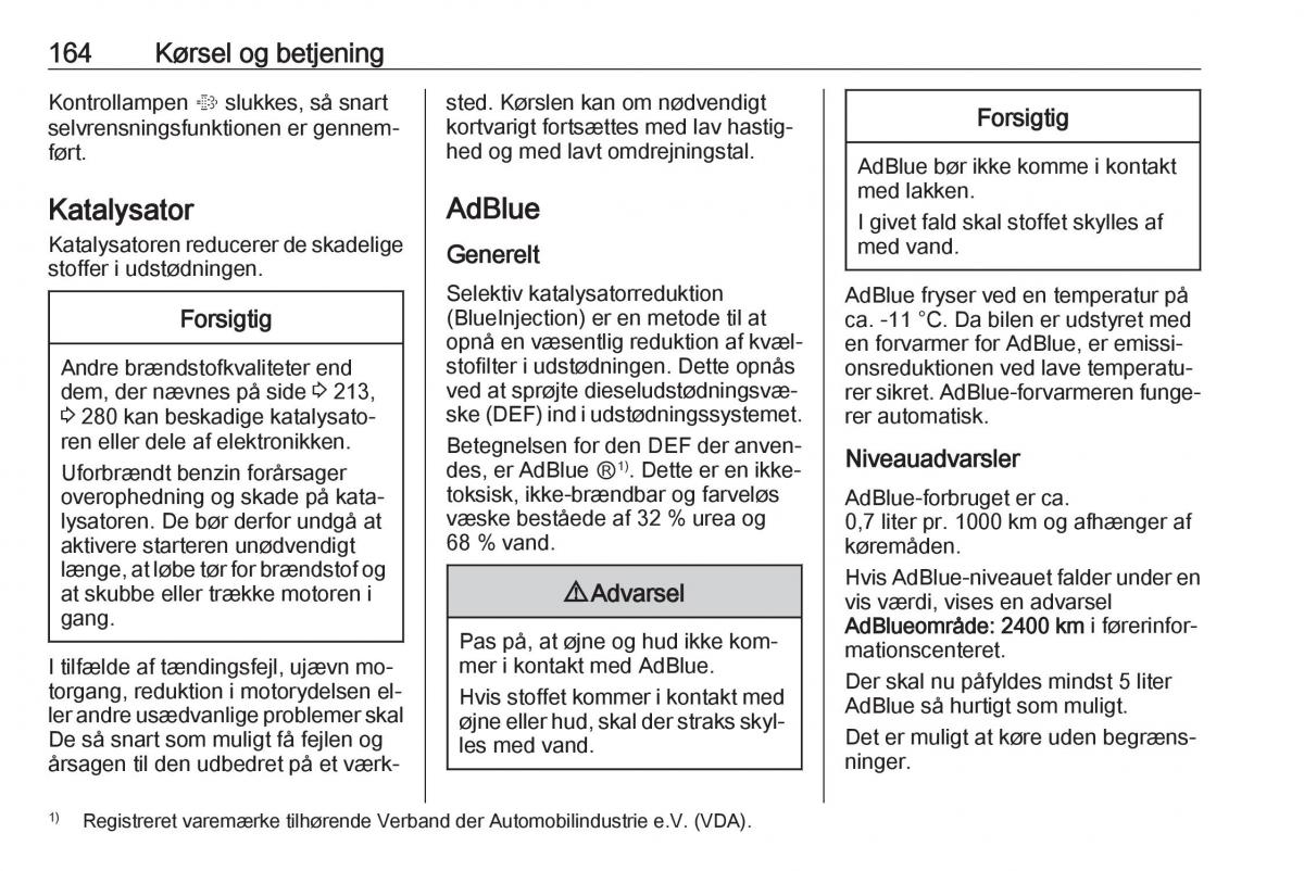 Opel Insignia A Bilens instruktionsbog / page 166