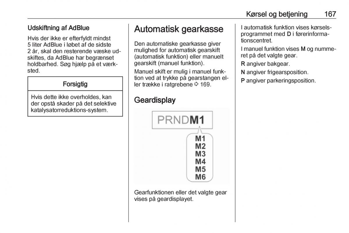 Opel Insignia A Bilens instruktionsbog / page 169