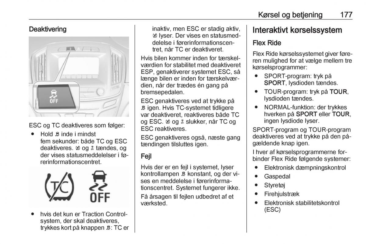 Opel Insignia A Bilens instruktionsbog / page 179