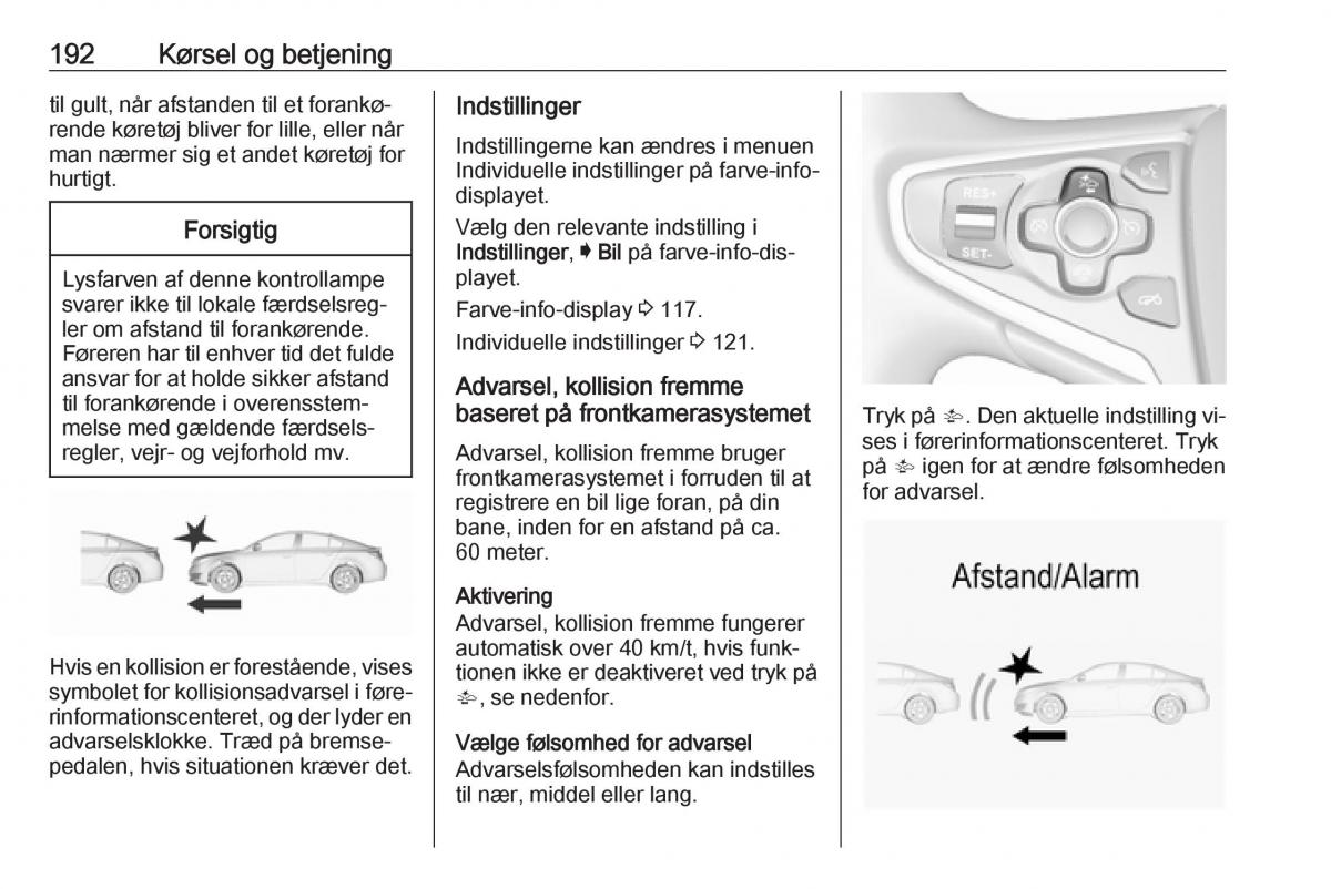 Opel Insignia A Bilens instruktionsbog / page 194