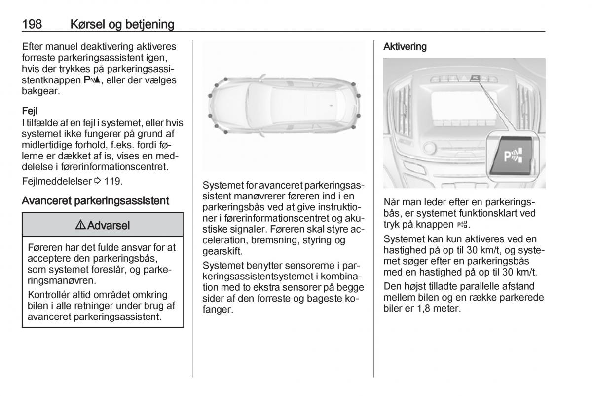 Opel Insignia A Bilens instruktionsbog / page 200