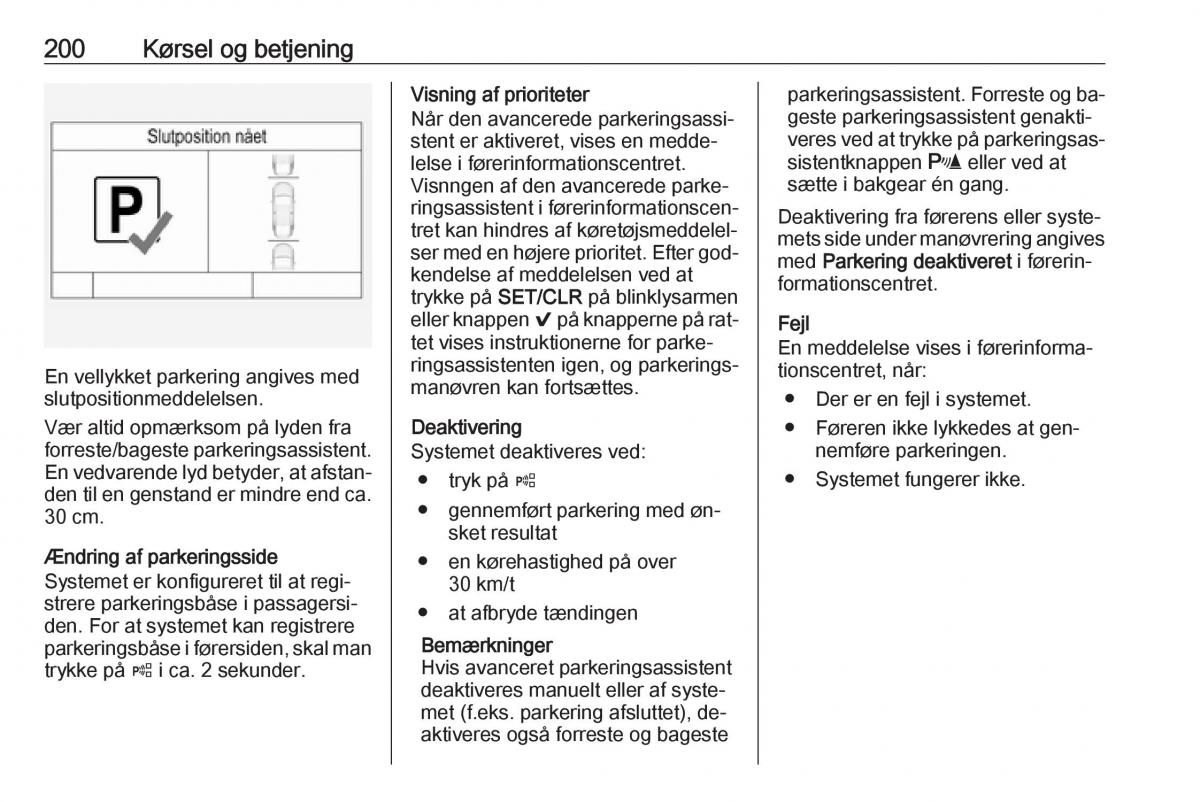 Opel Insignia A Bilens instruktionsbog / page 202