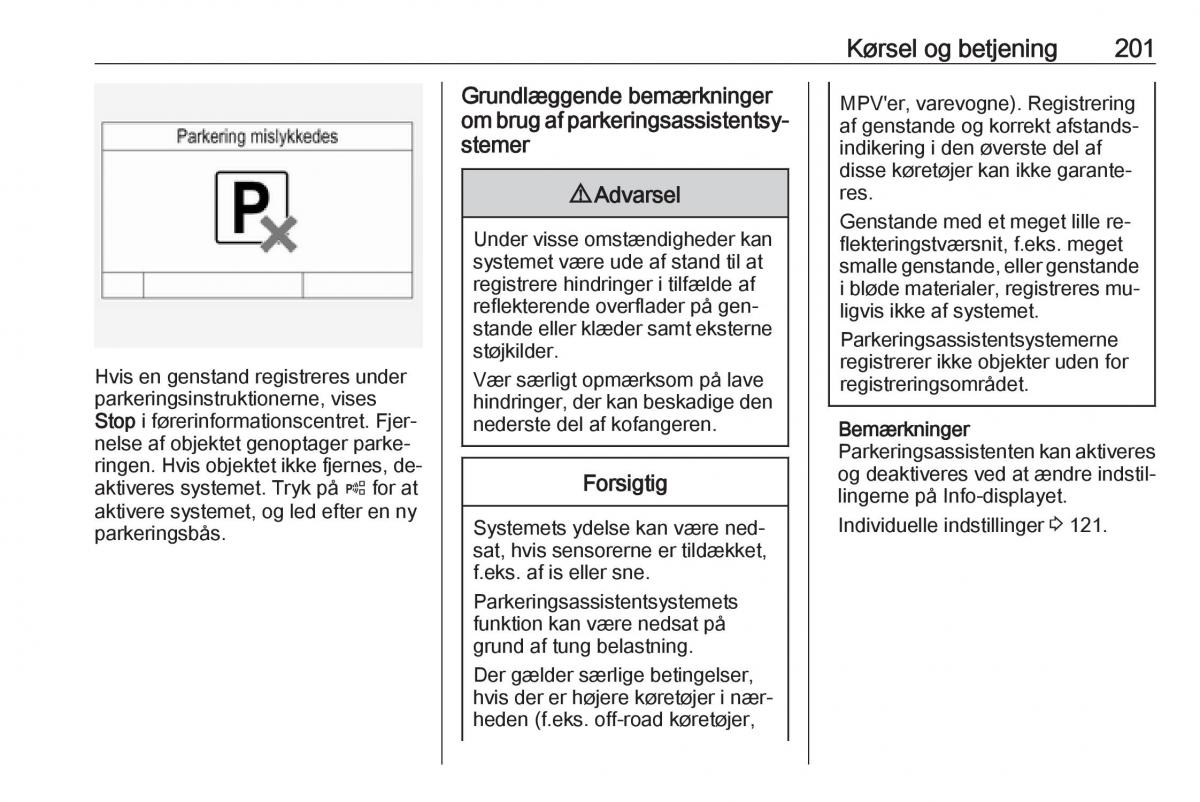 Opel Insignia A Bilens instruktionsbog / page 203